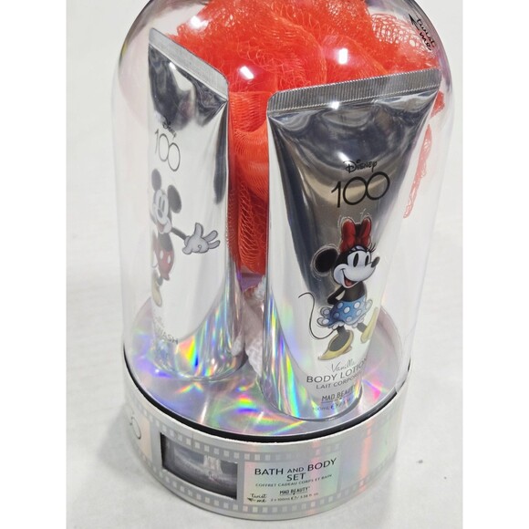Disney 100 Bath Body Set Mad Beauty Vanilla Lotion Wash Mickey Minnie Gift NIB - Picture 4 of 7